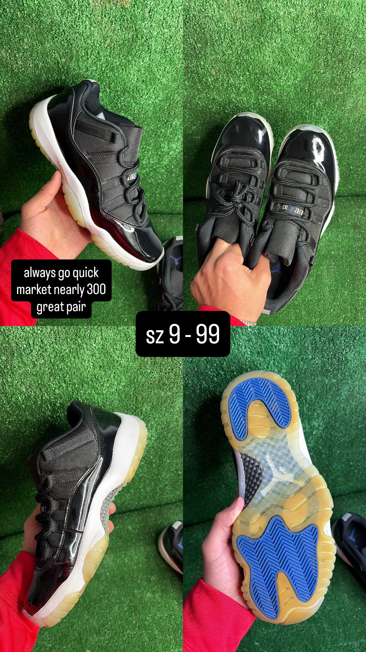 Jordan 11 Low Space Jam Size 9