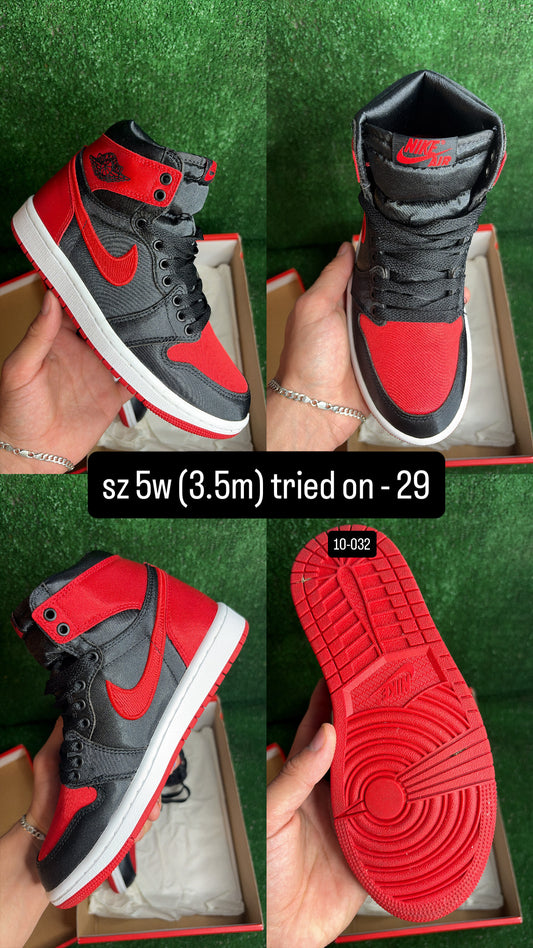 Jordan 1 High Satin Bred Size 3.5m (5w)