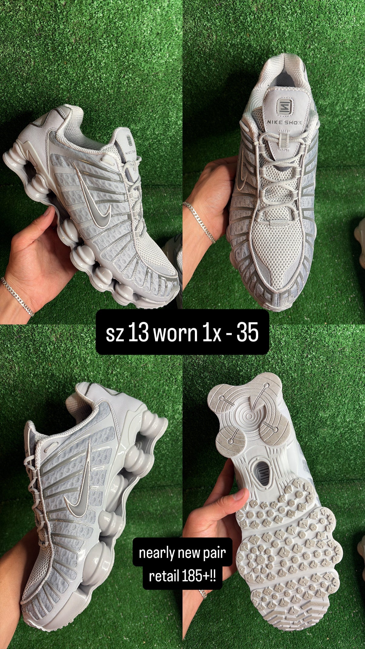 Nike Shox Grey Silver Size 13
