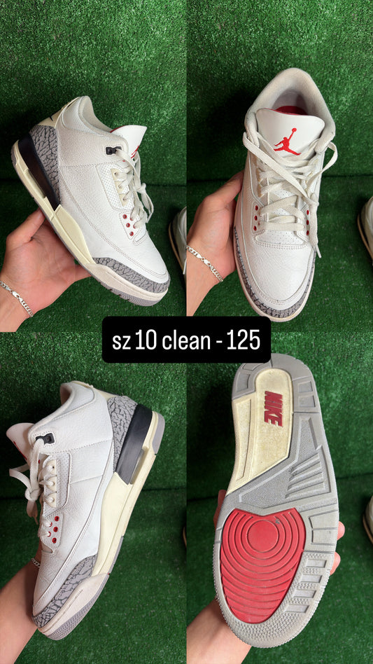 Jordan 3 White Cement Size 10
