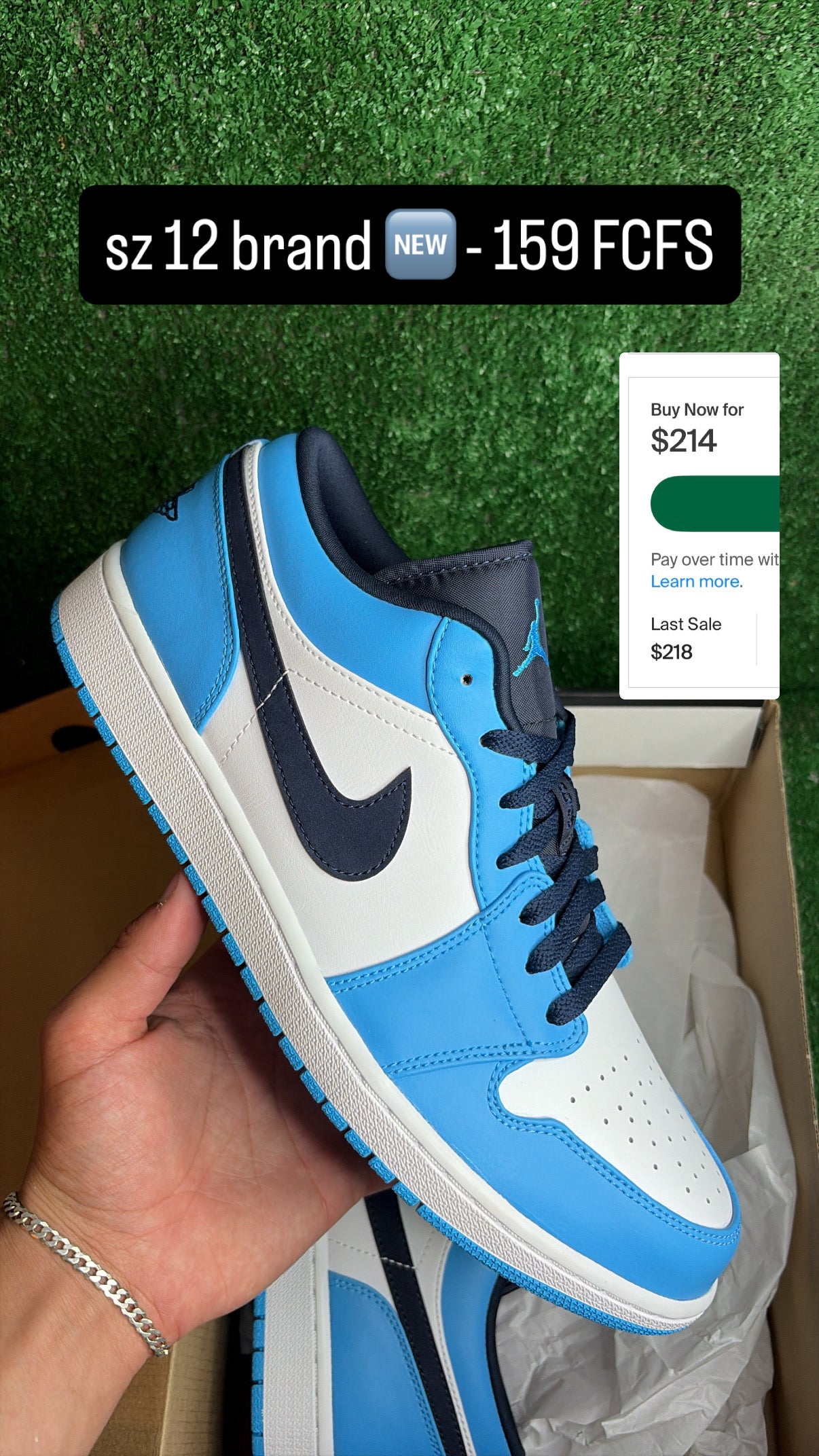 Jordan 1 Low UNC 2021 Size 12