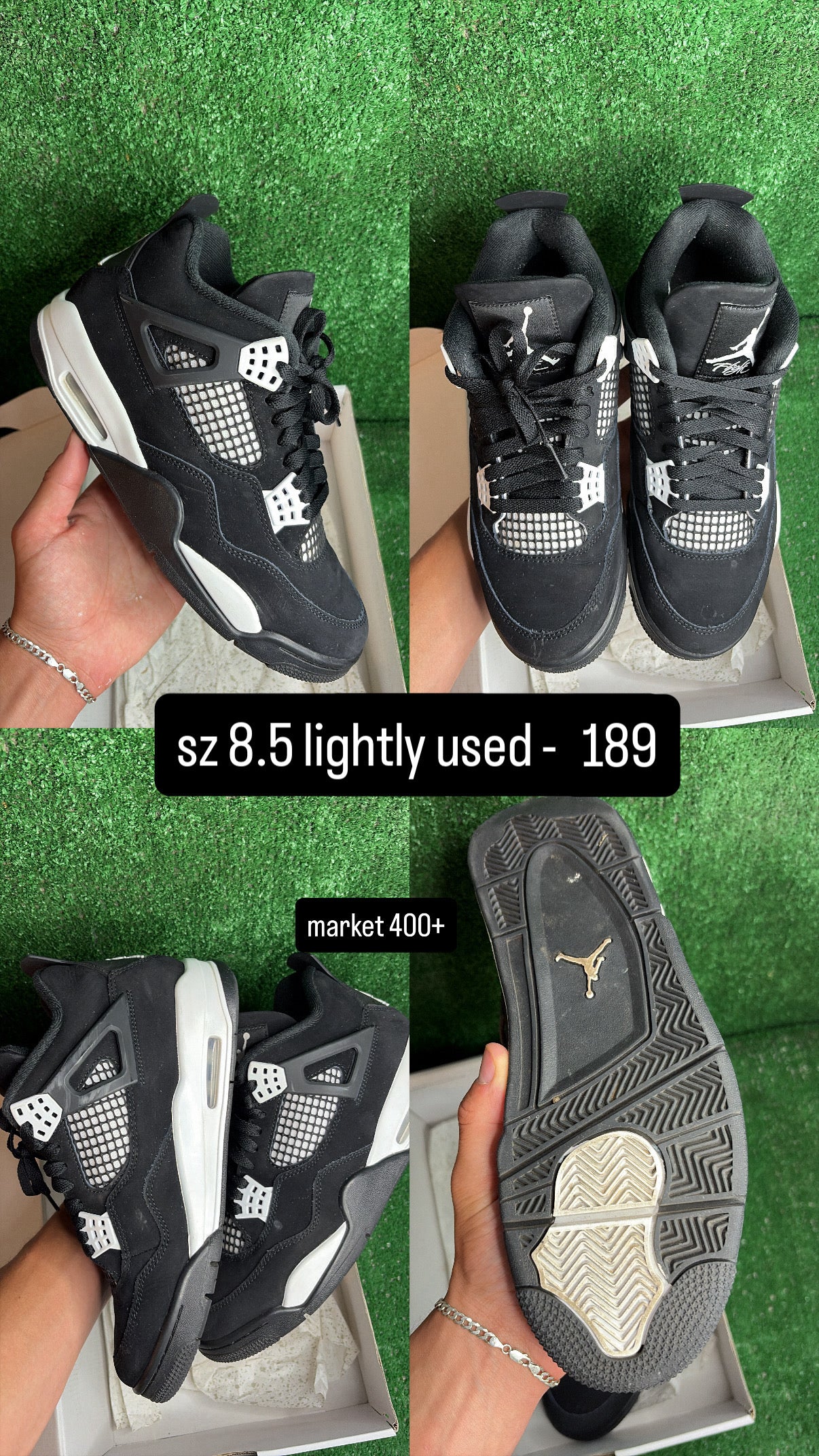 Jordan 4 White Thunder Size 8.5