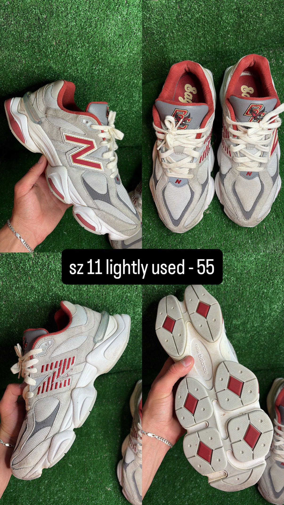 New Balance 9060 Red Grey Size 11