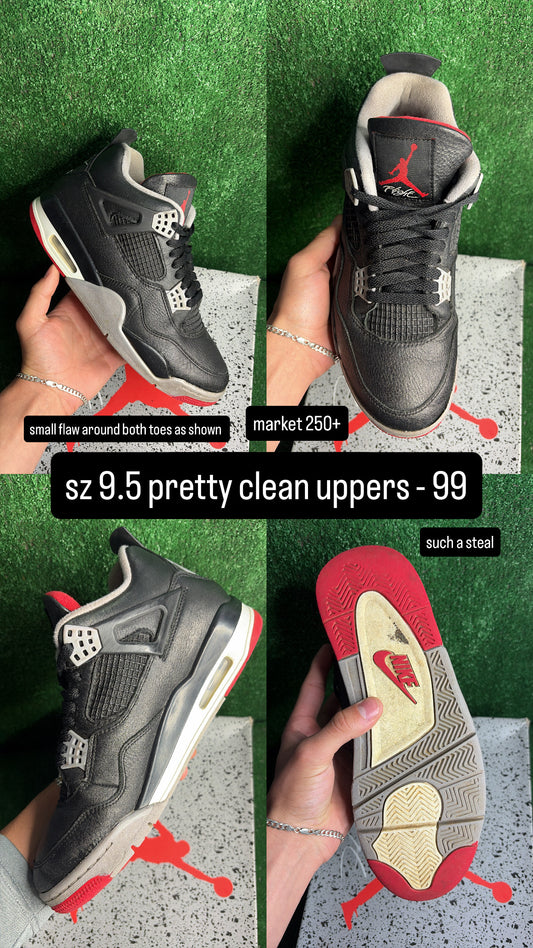 Jordan 4 Bred Reimagined Size 9.5