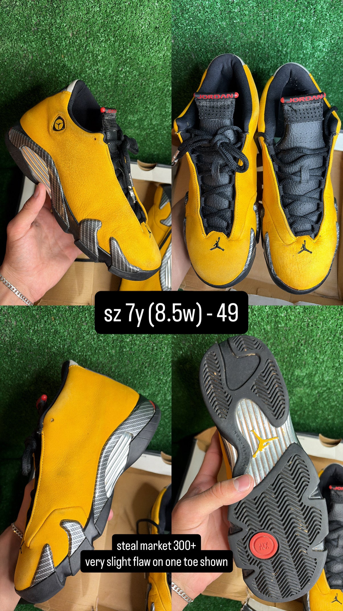 Jordan 14 Reverse Ferrari Size 7y (8.5w)