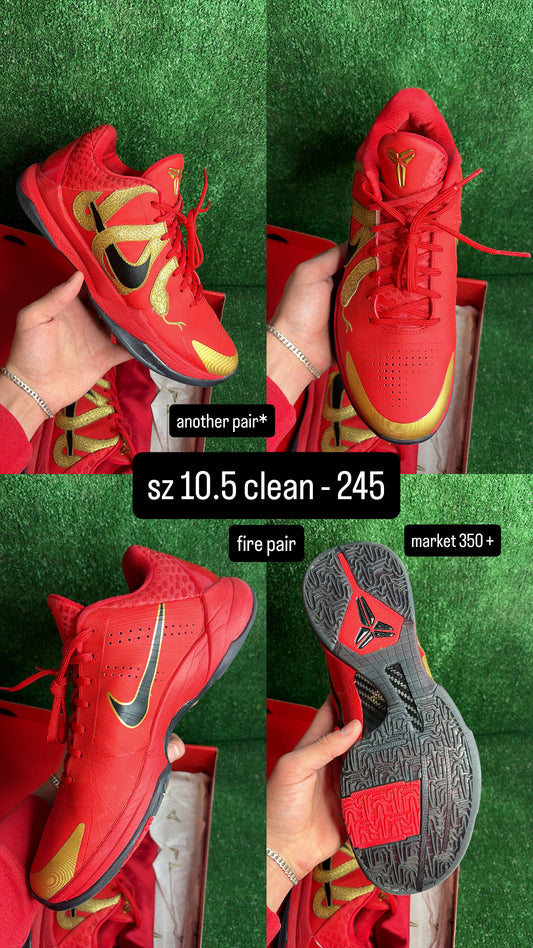 Kobe 5 Year Of the Mamba University Red Size 10.5