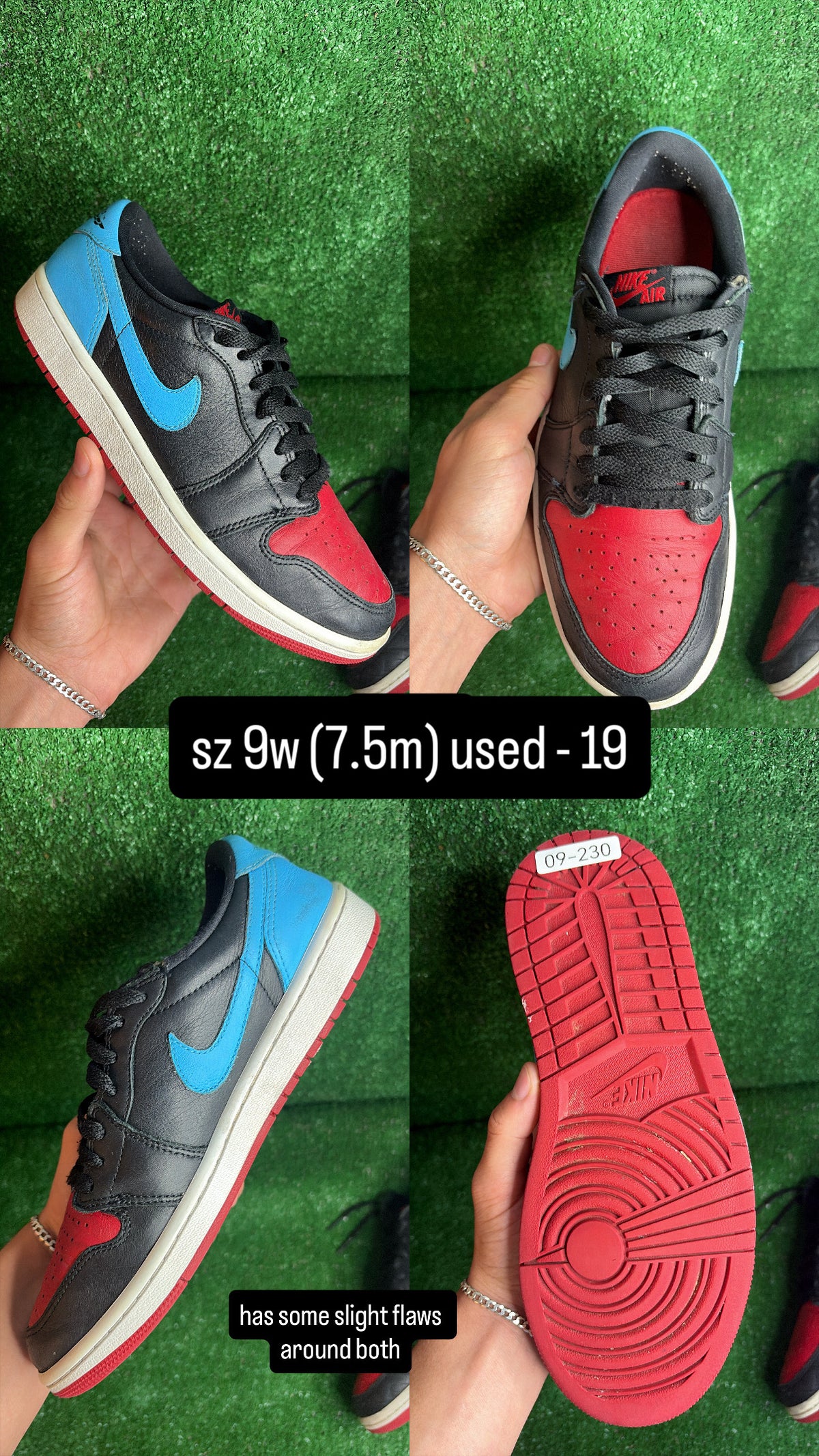 Jordan 1 Low UNC To Chi Size 7.5m (9w)