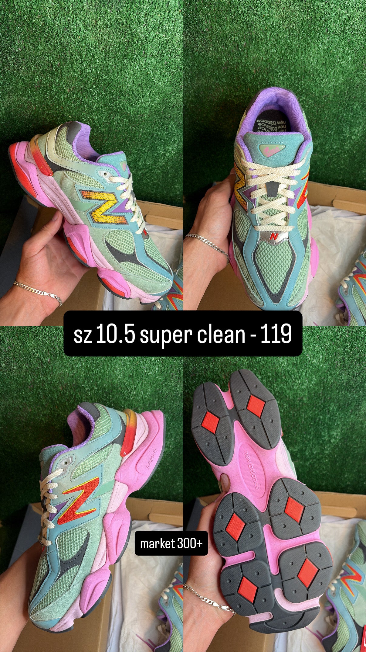 New Balance 9060 Warped Multicolor Size 10.5