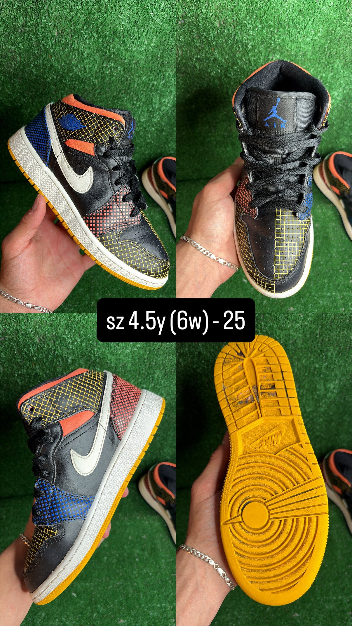 Jordan 1 Mid Multicolor Size 4.5 (6w)