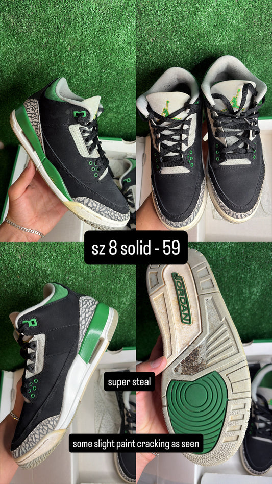 Jordan 3 Pine Green Size 8