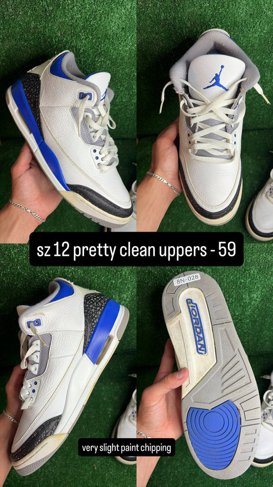Jordan 3 Racer Blue Size 12
