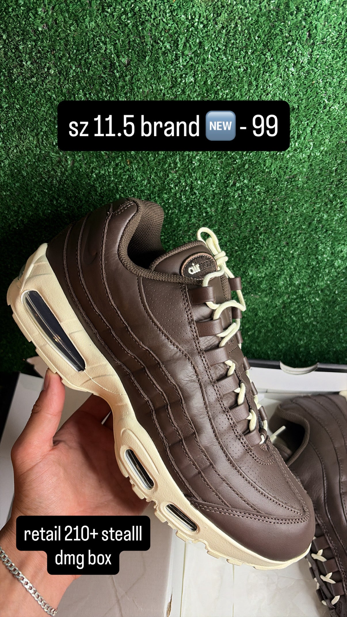 Nike Air Max 95 Baroque Brown Leather Size 11.5