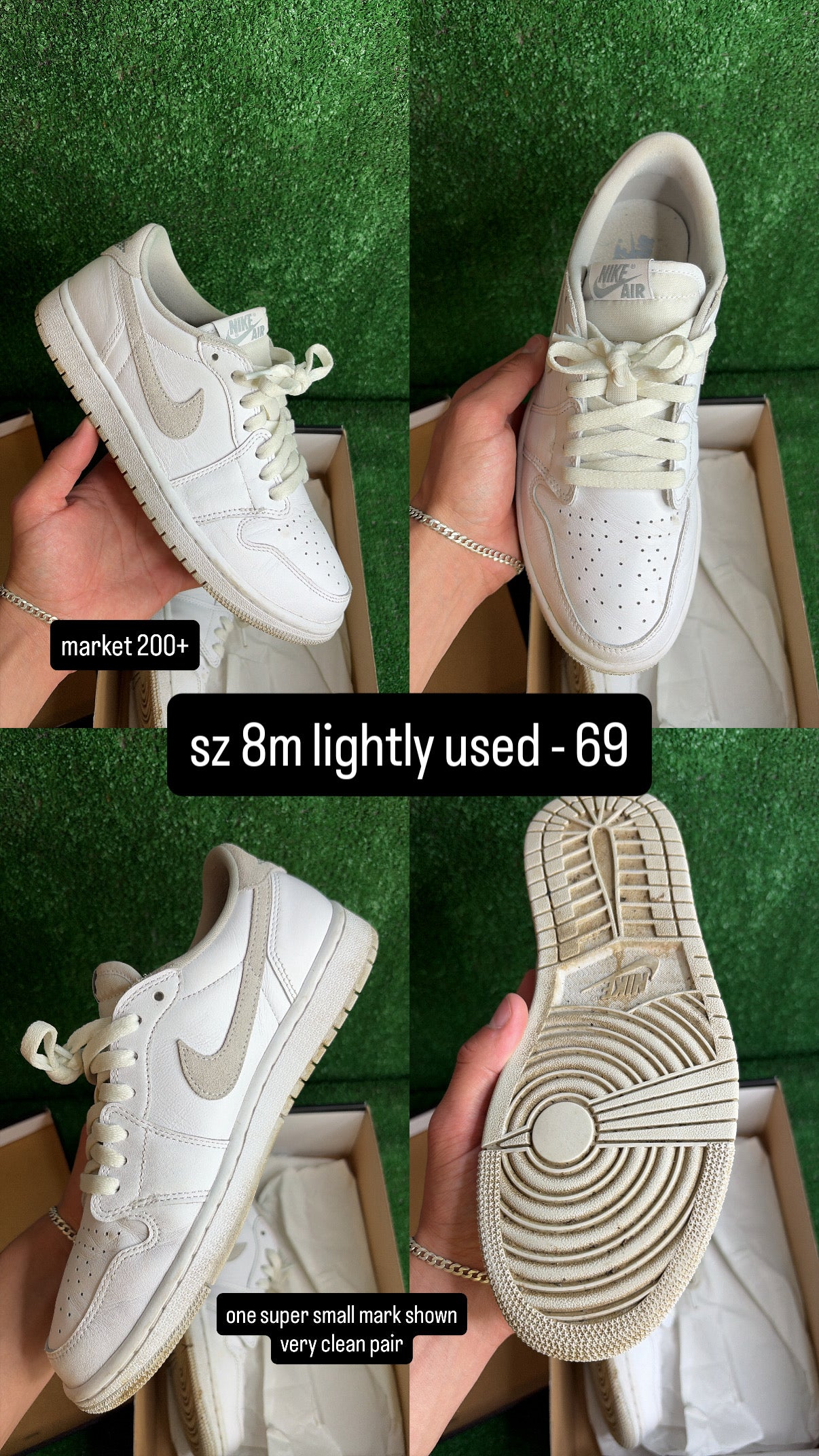 Jordan 1 Low Neutral Grey Size 8m (9.5w)