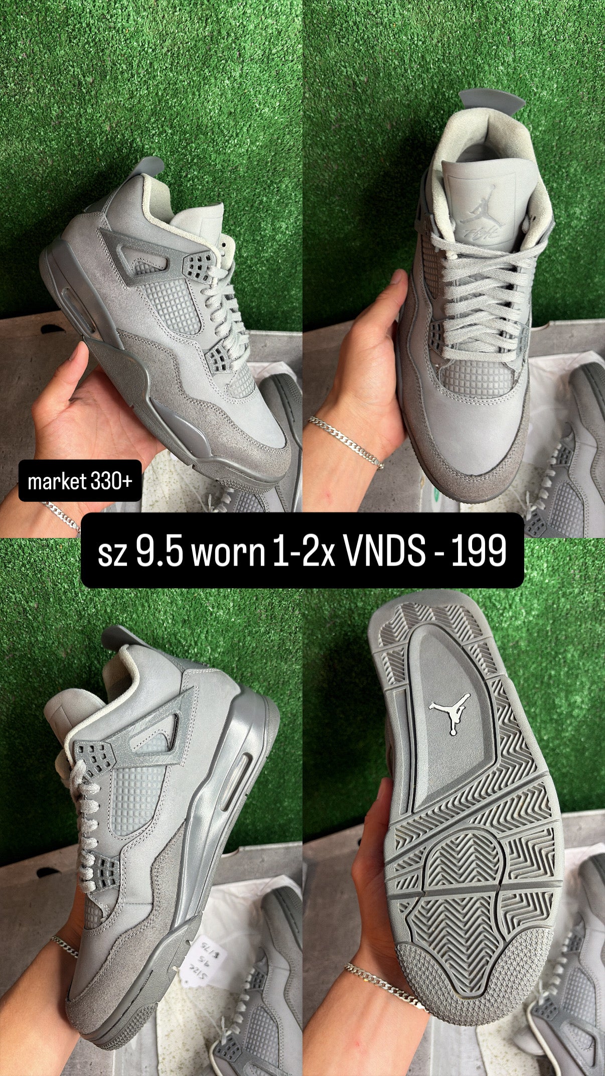 Jordan 4 Wet Cement Size 9.5
