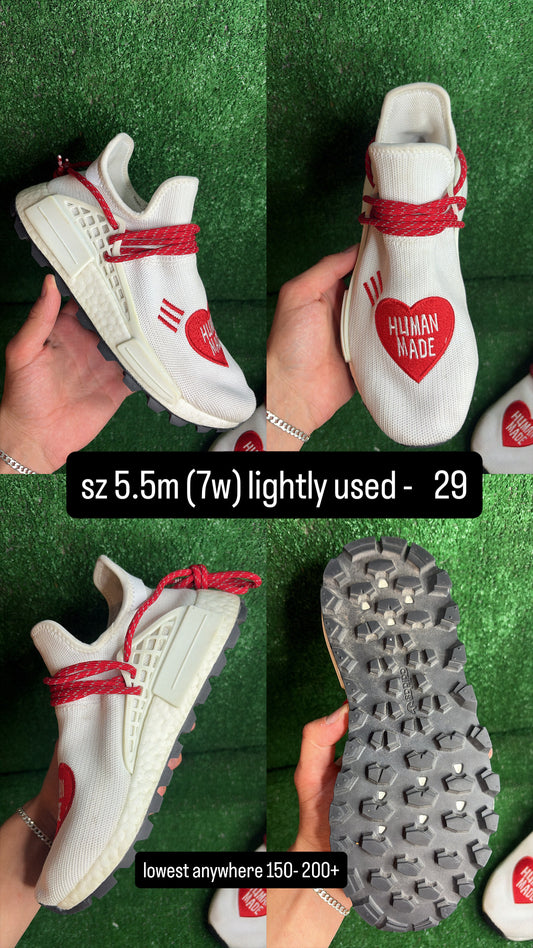 Adidas NMD HU Pharrell Williams White Red Size 5.5m (7w)