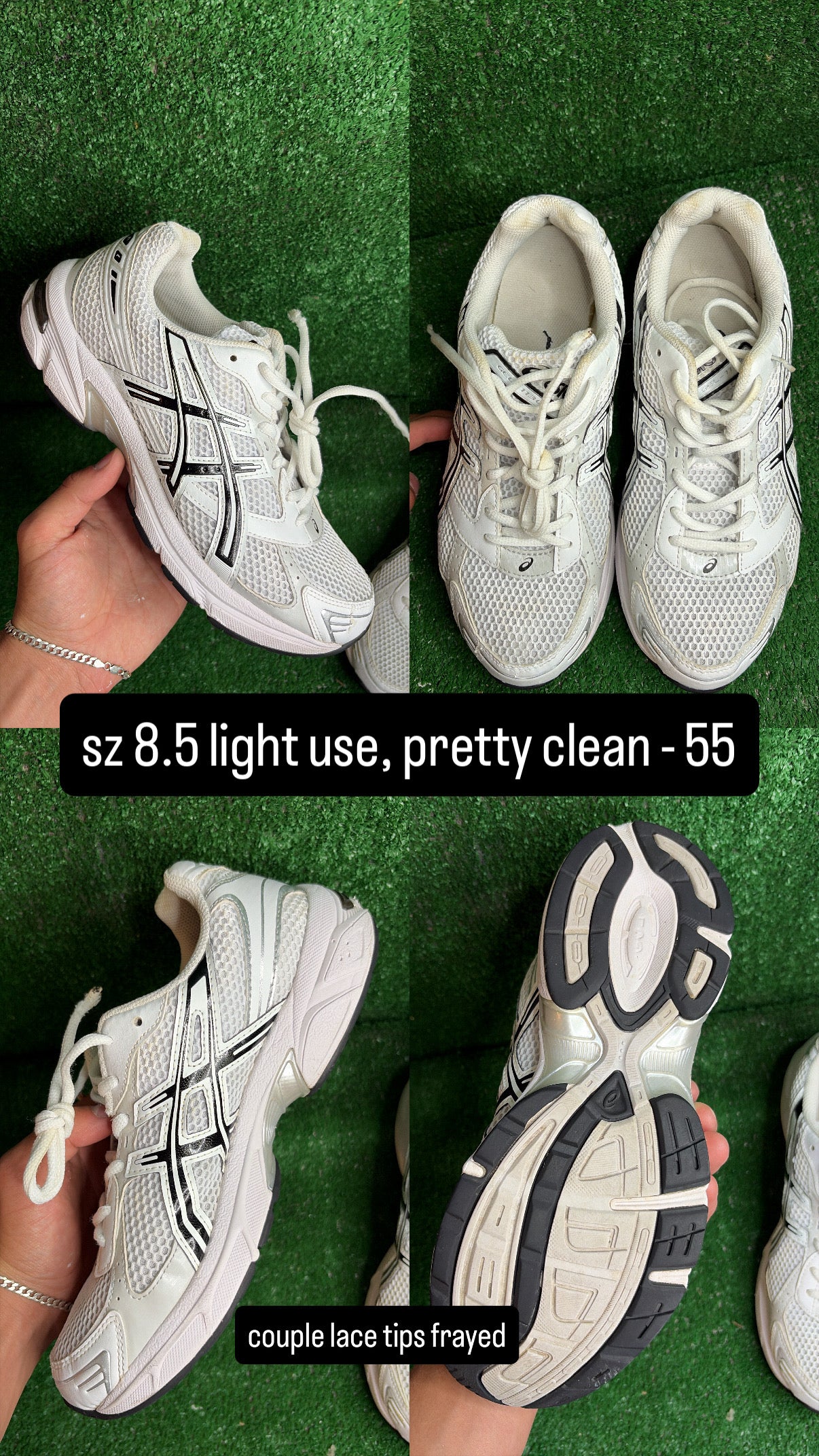 Asics Gel 1130 Black White Size 8.5