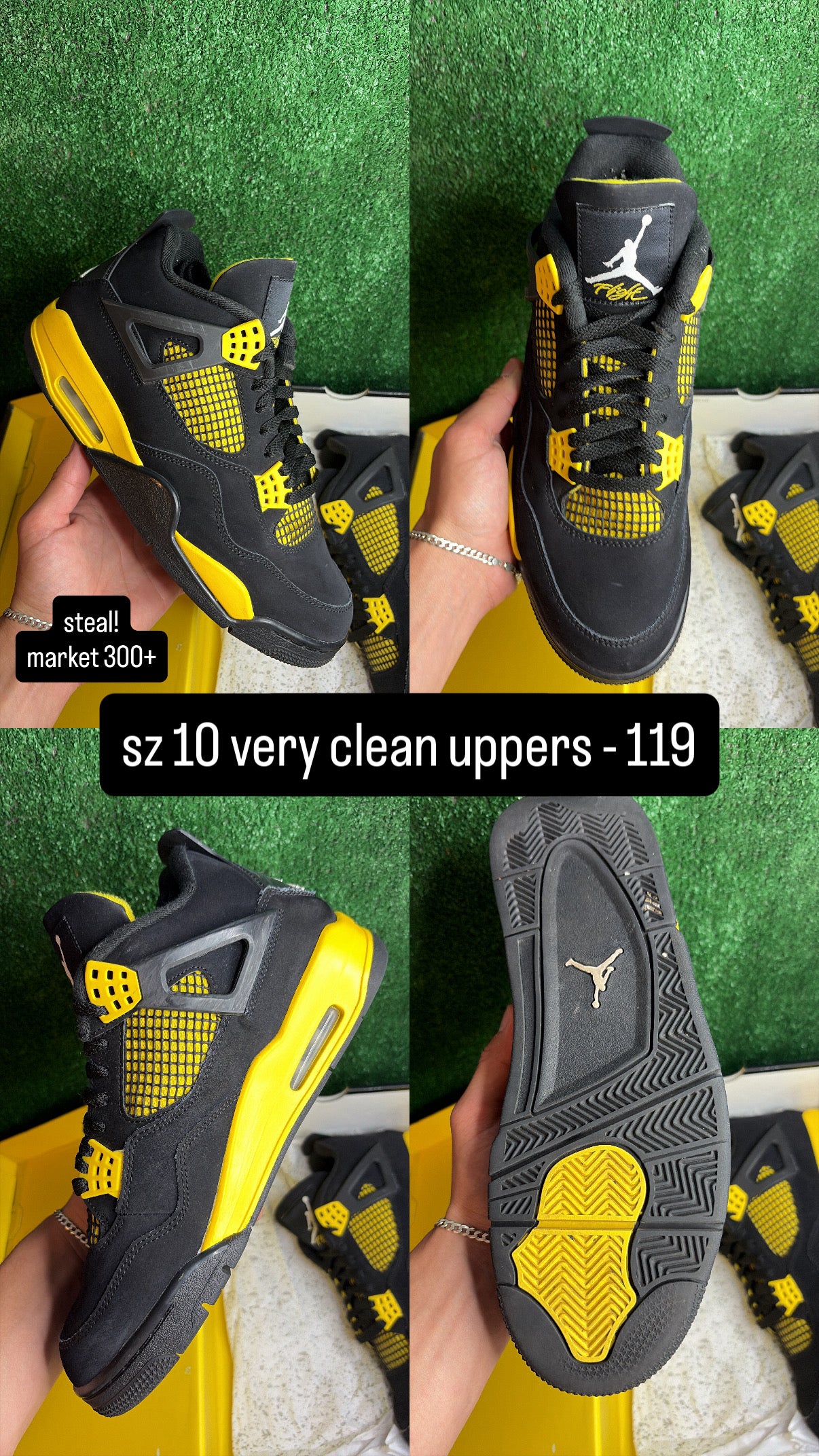 Jordan 4 Yellow Thunder Size 10