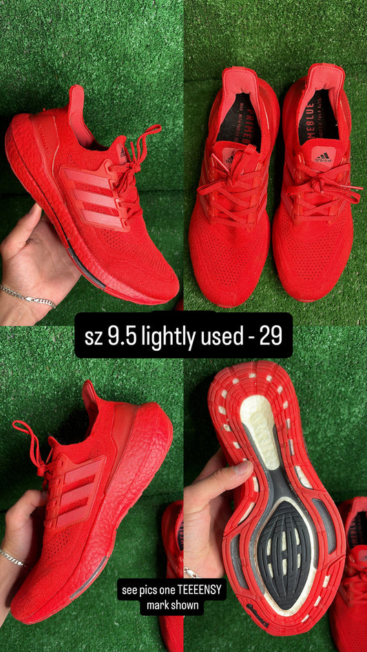Adidas Ultraboost Triple Red Size 9.5