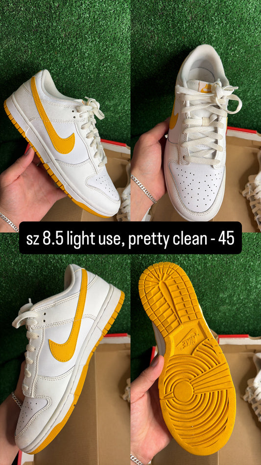Nike Dunk Low Yellow White Size 8.5