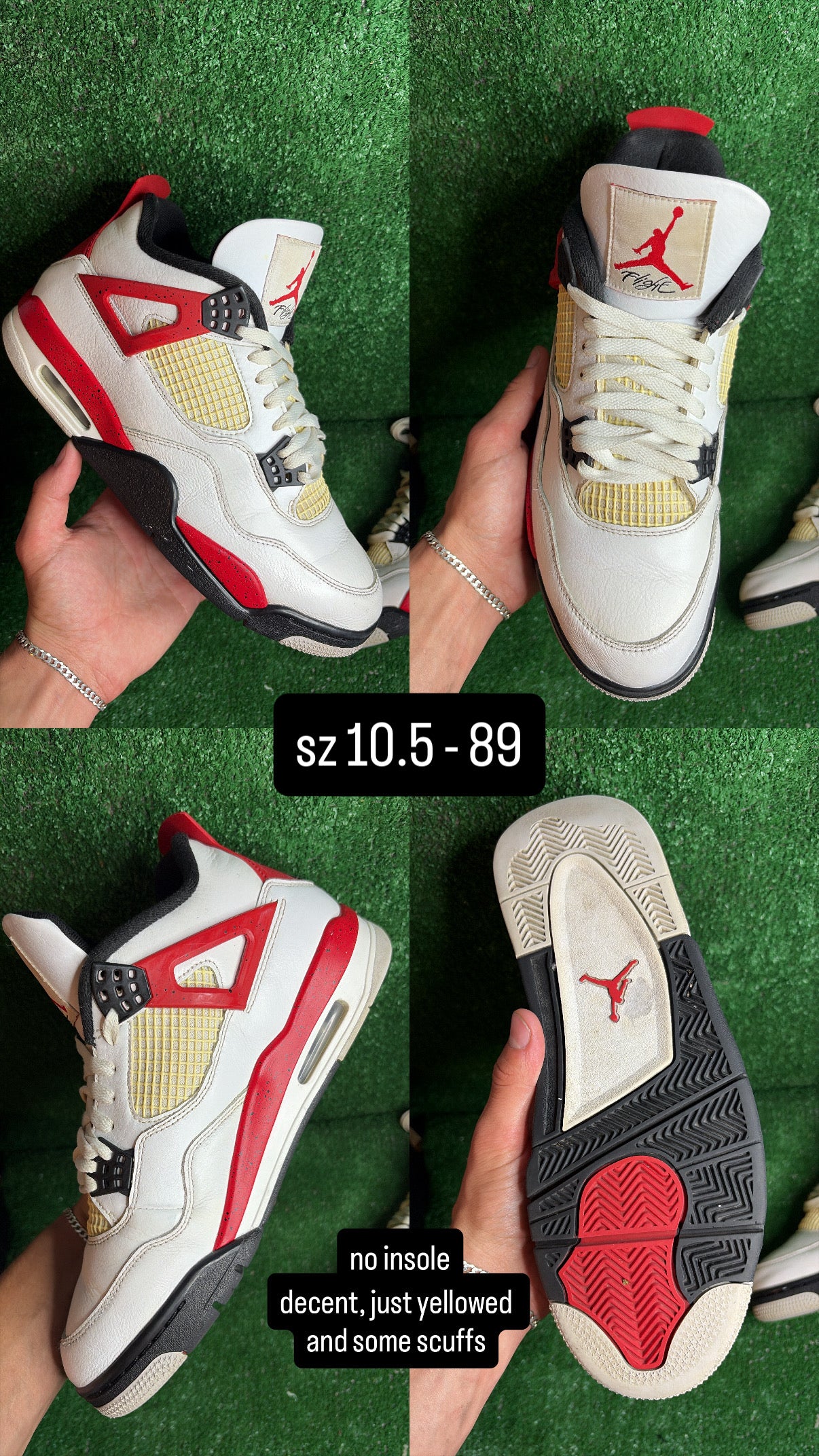 Jordan 4 Red Cement Size 10.5