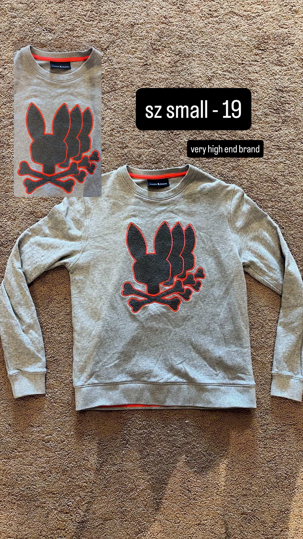 Psycho Bunny Crewneck Orange Grey