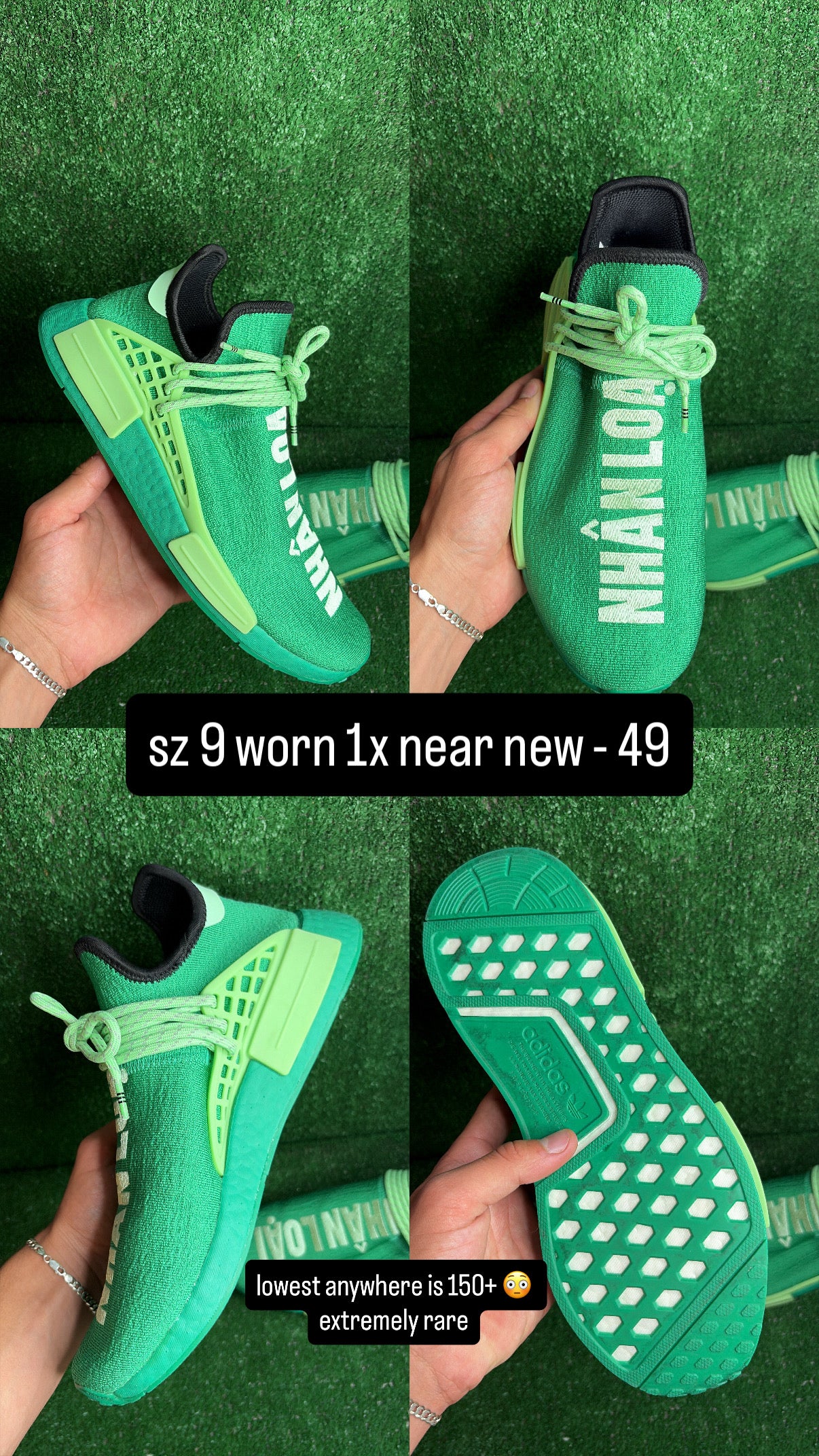 Adidas Pharrell NMD Human Race Green Size 9