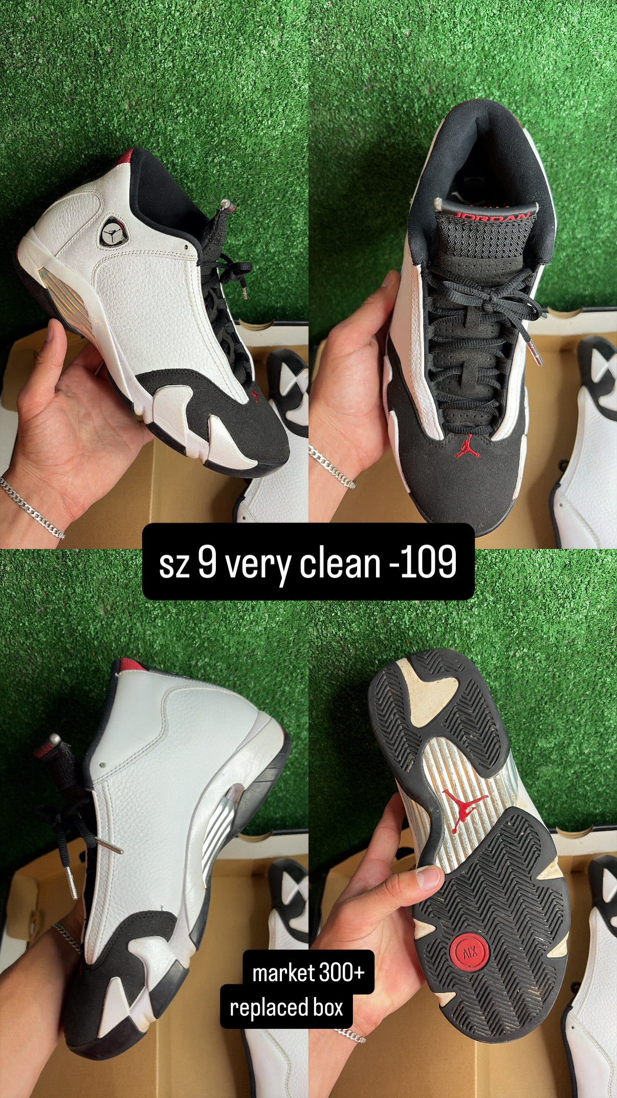 Jordan 14 Black Toe Size 9