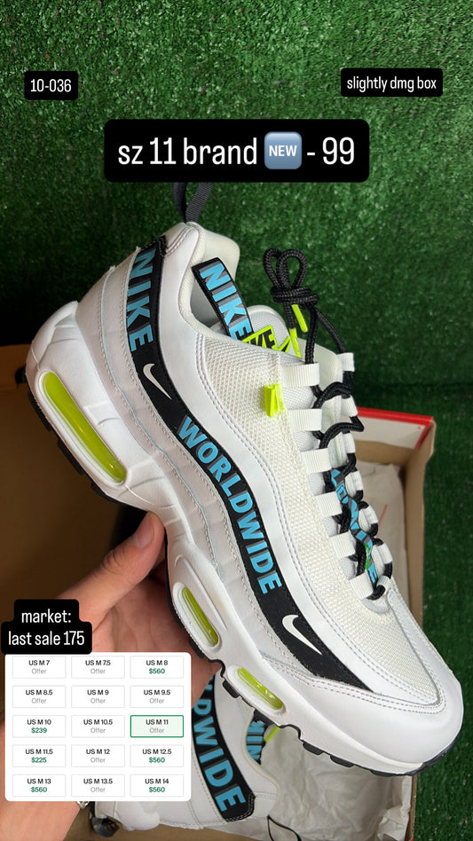 Nike Air Max 95 Worldwide Pack White Size 11