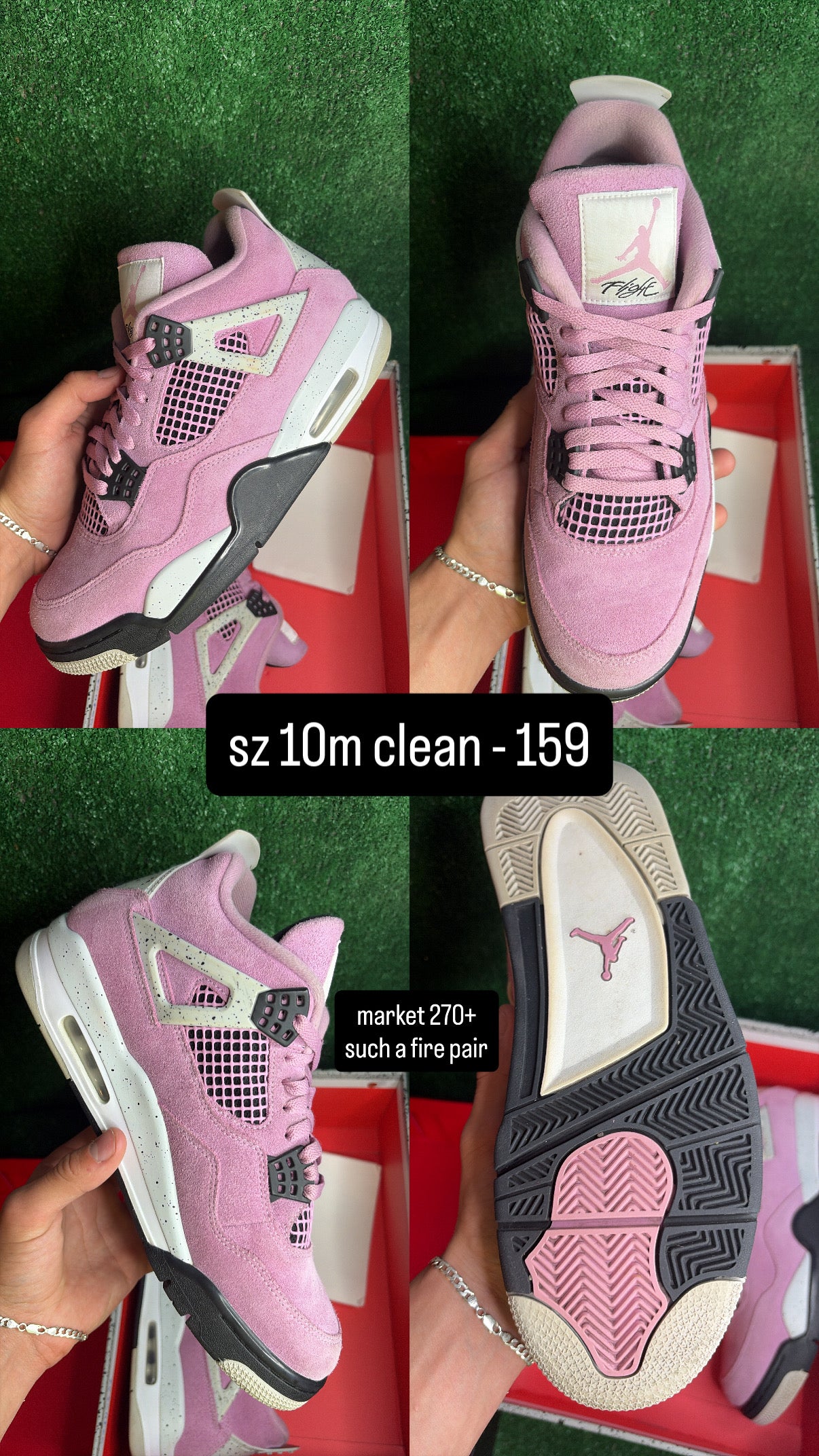 Jordan 4 Orchid Pink Size 10m