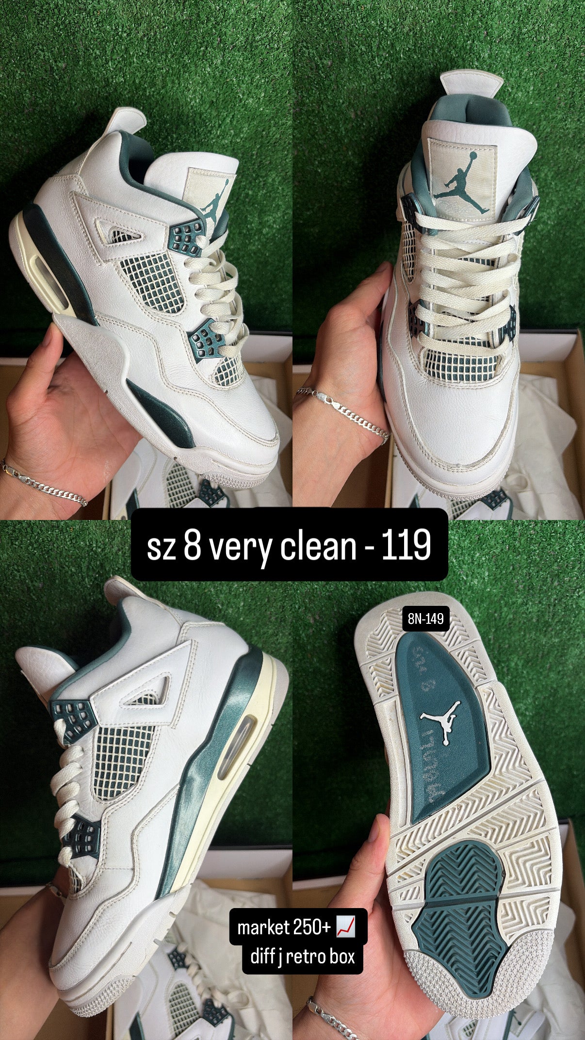 Jordan 4 Oxidized Green Size 8