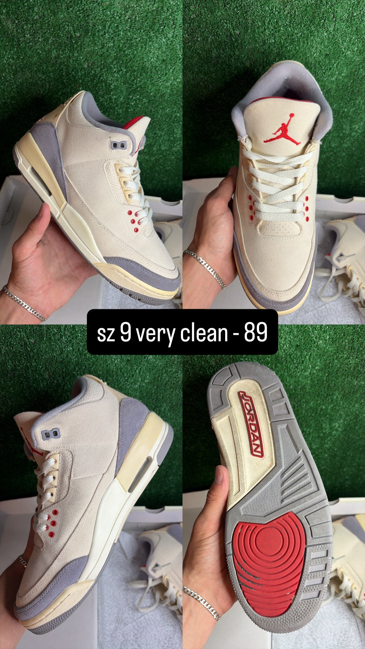 Jordan 3 Muslin Size 9