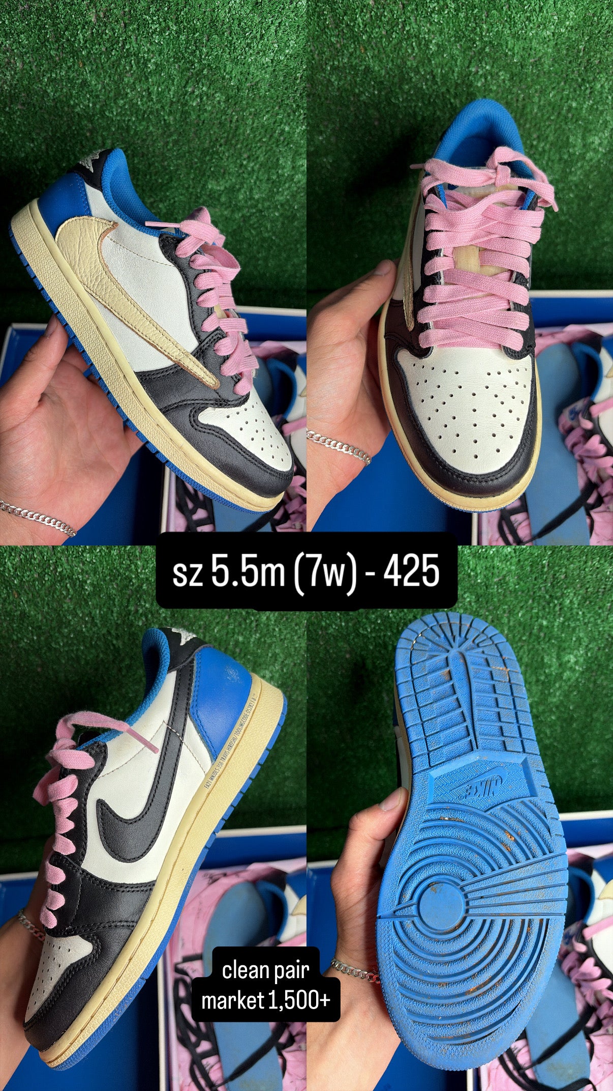 Jordan 1 Low Travis Scott Fragment Size 5.5m (7w)
