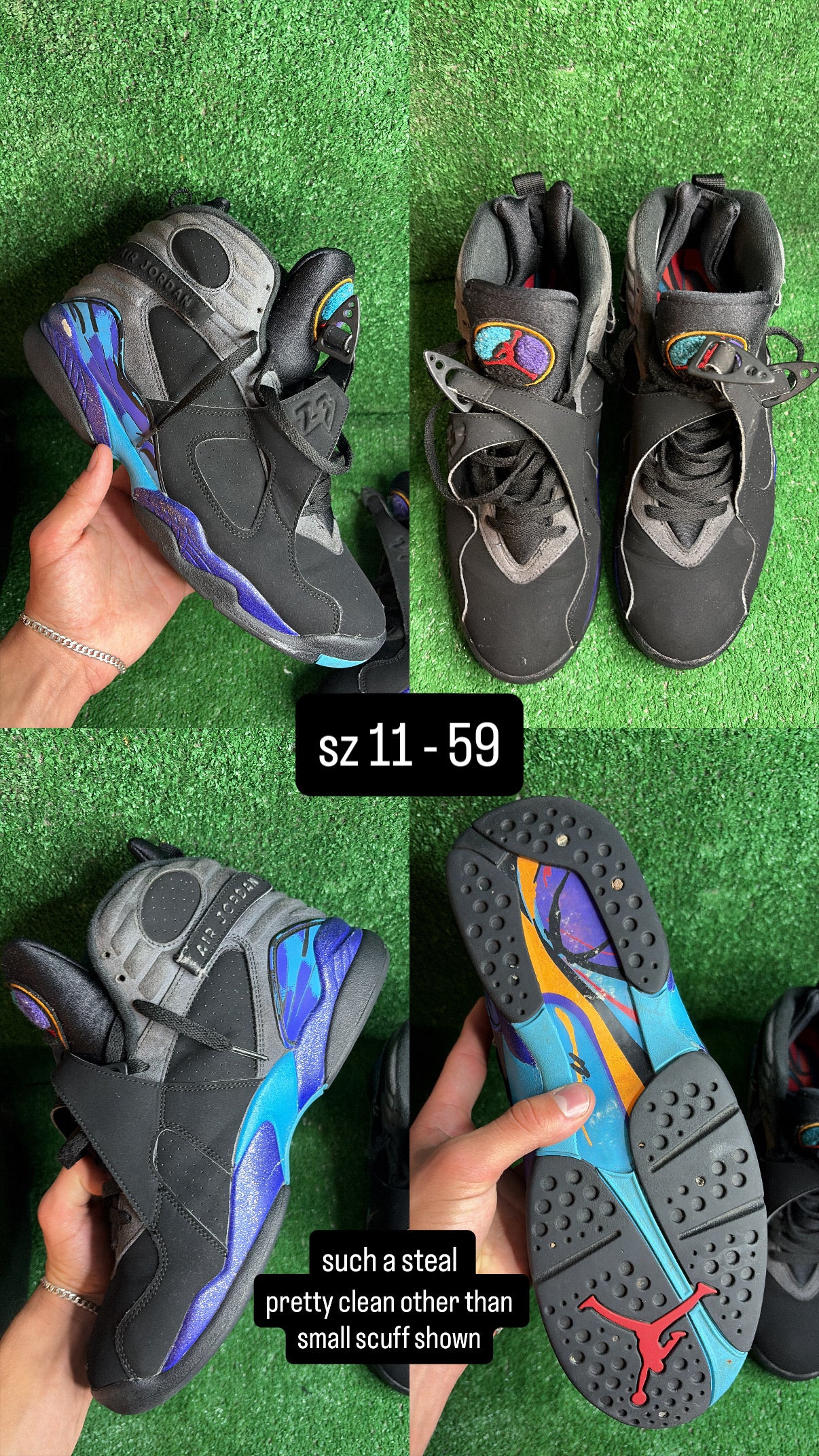 Jordan 8 Aqua Size 11