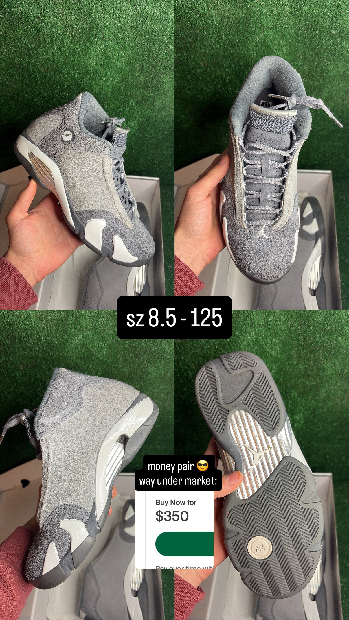 Jordan 14 Flint Grey Size 8.5