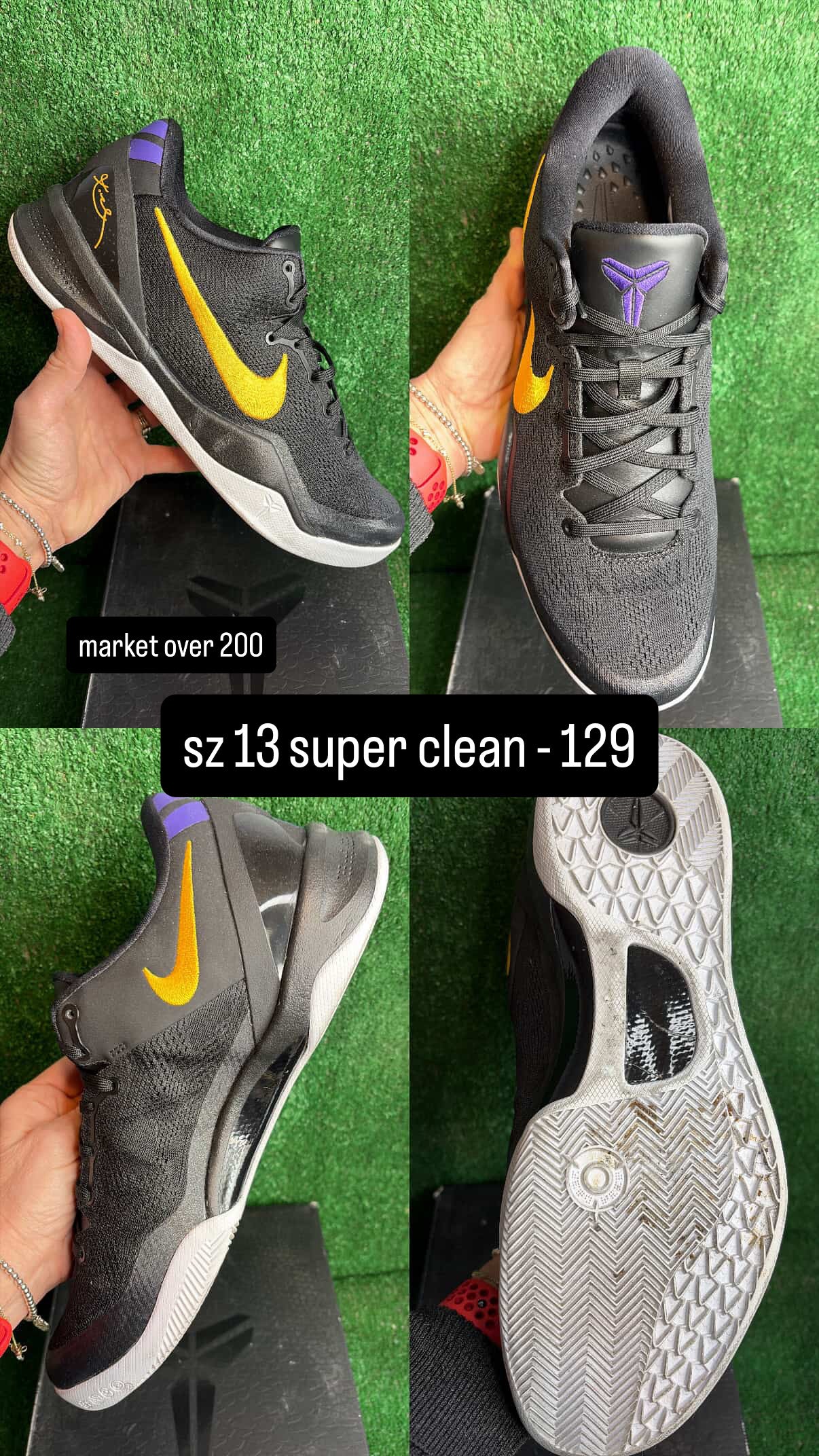 Kobe 8 Lakers Away Size 13