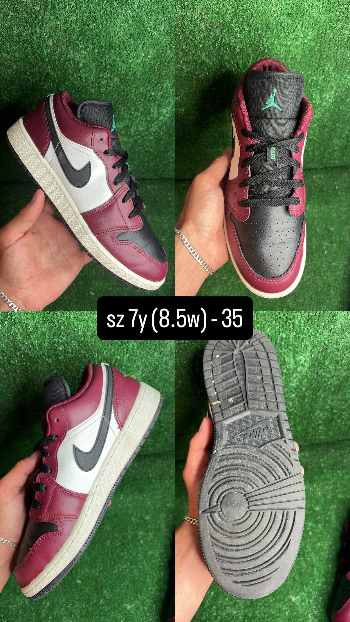 Jordan 1 Low Dark Beetroot Size 7y (8.5w)