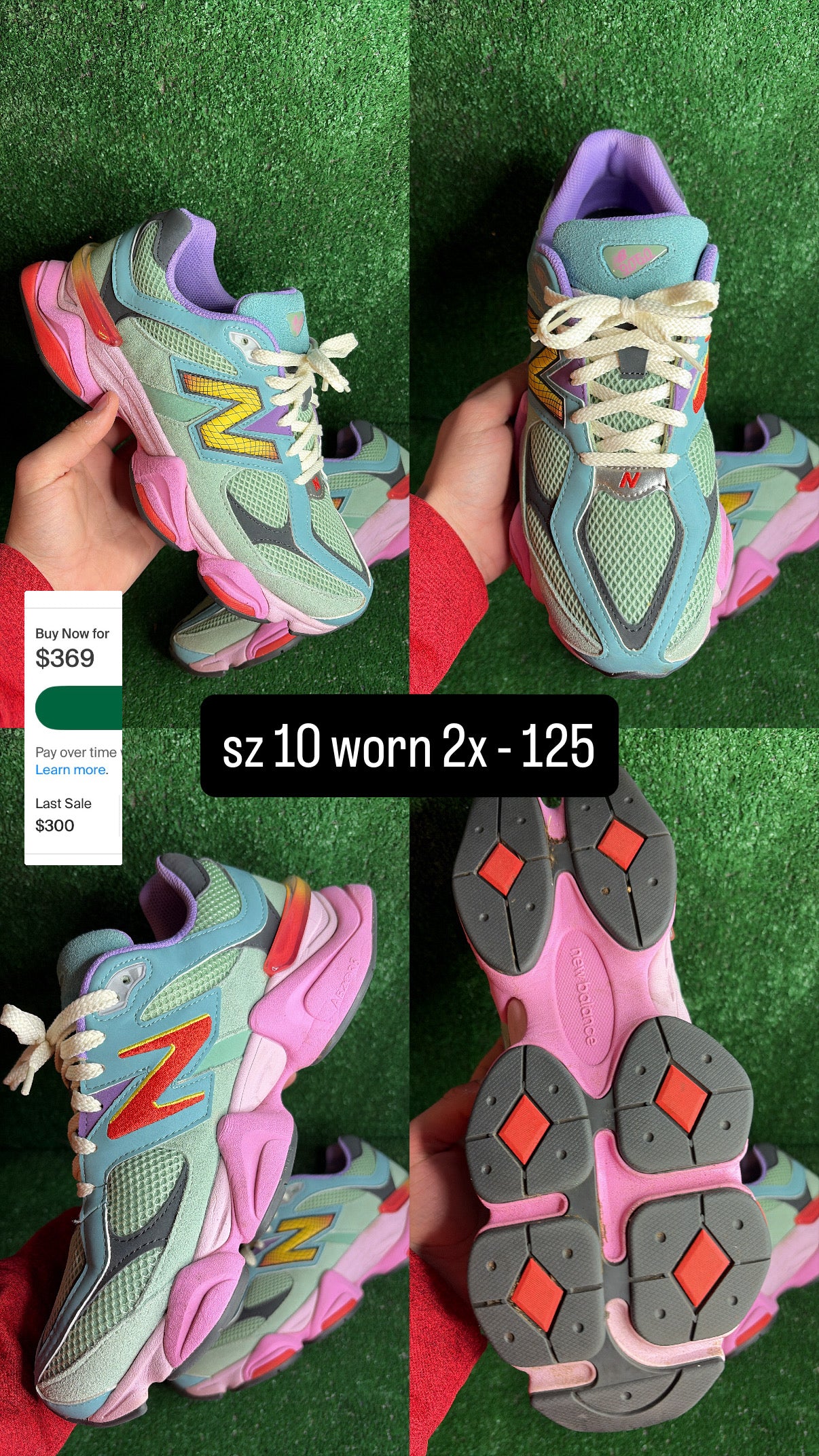 New Balance 9060 Warped Multicolor Size 10