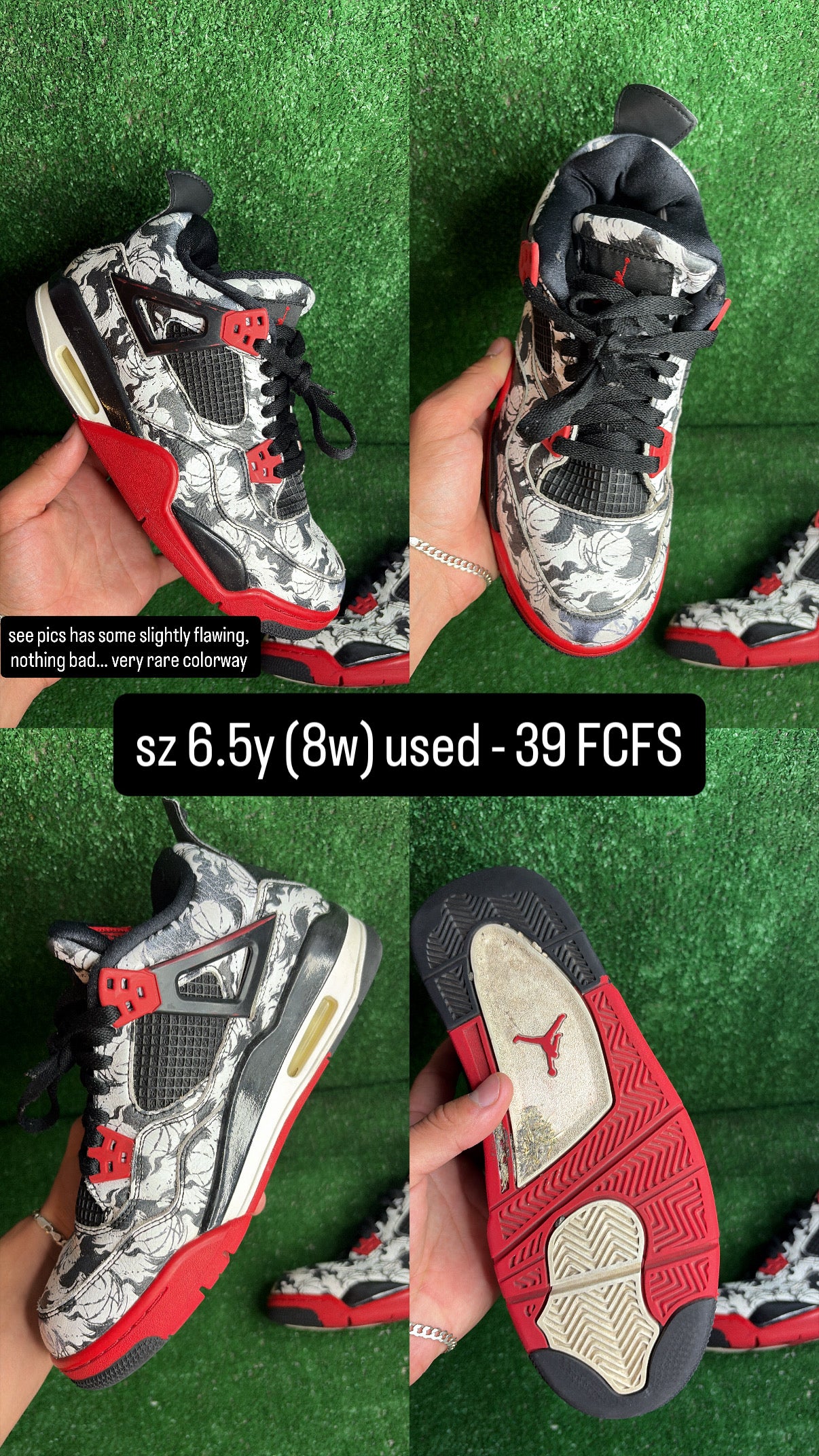 Jordan 4 Tattoo Size 6.5y (8w)