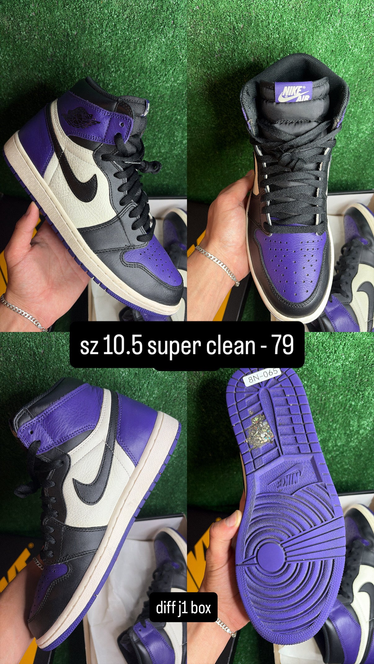 Jordan 1 Court Purple Size 10.5