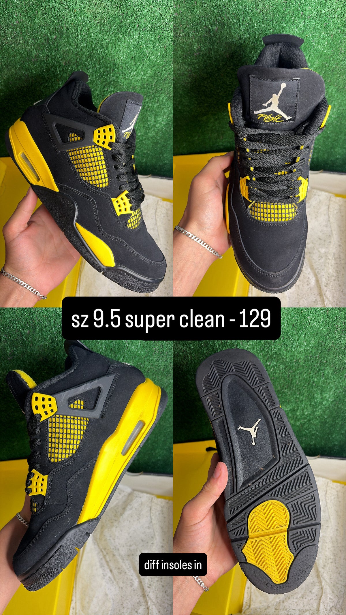 Jordan 4 Yellow Thunder Size 9.5