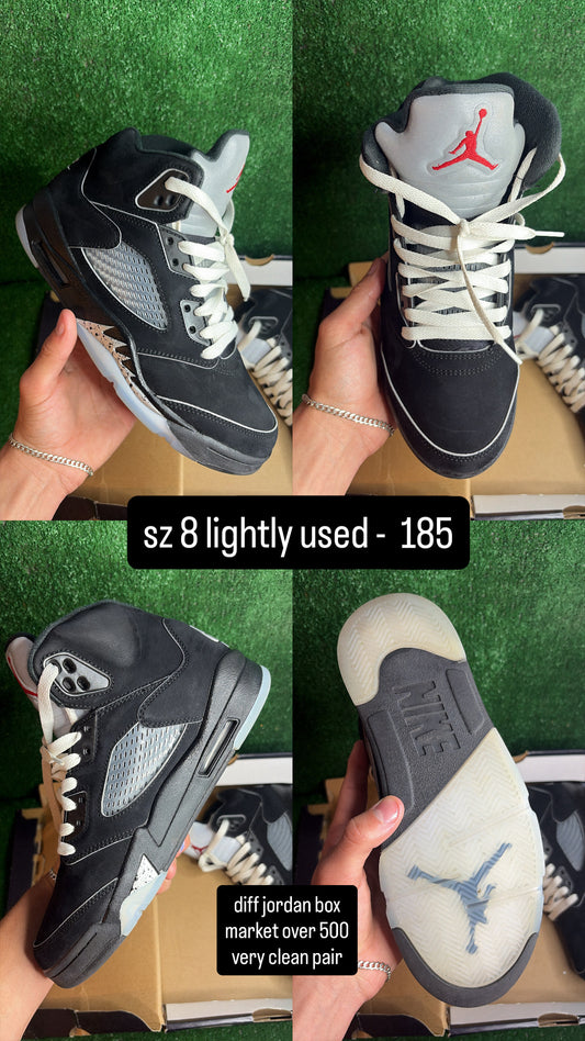 Jordan 5 Black Metallic Size 8