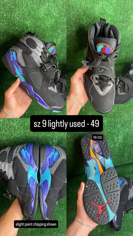 Jordan 8 Aqua Size 9