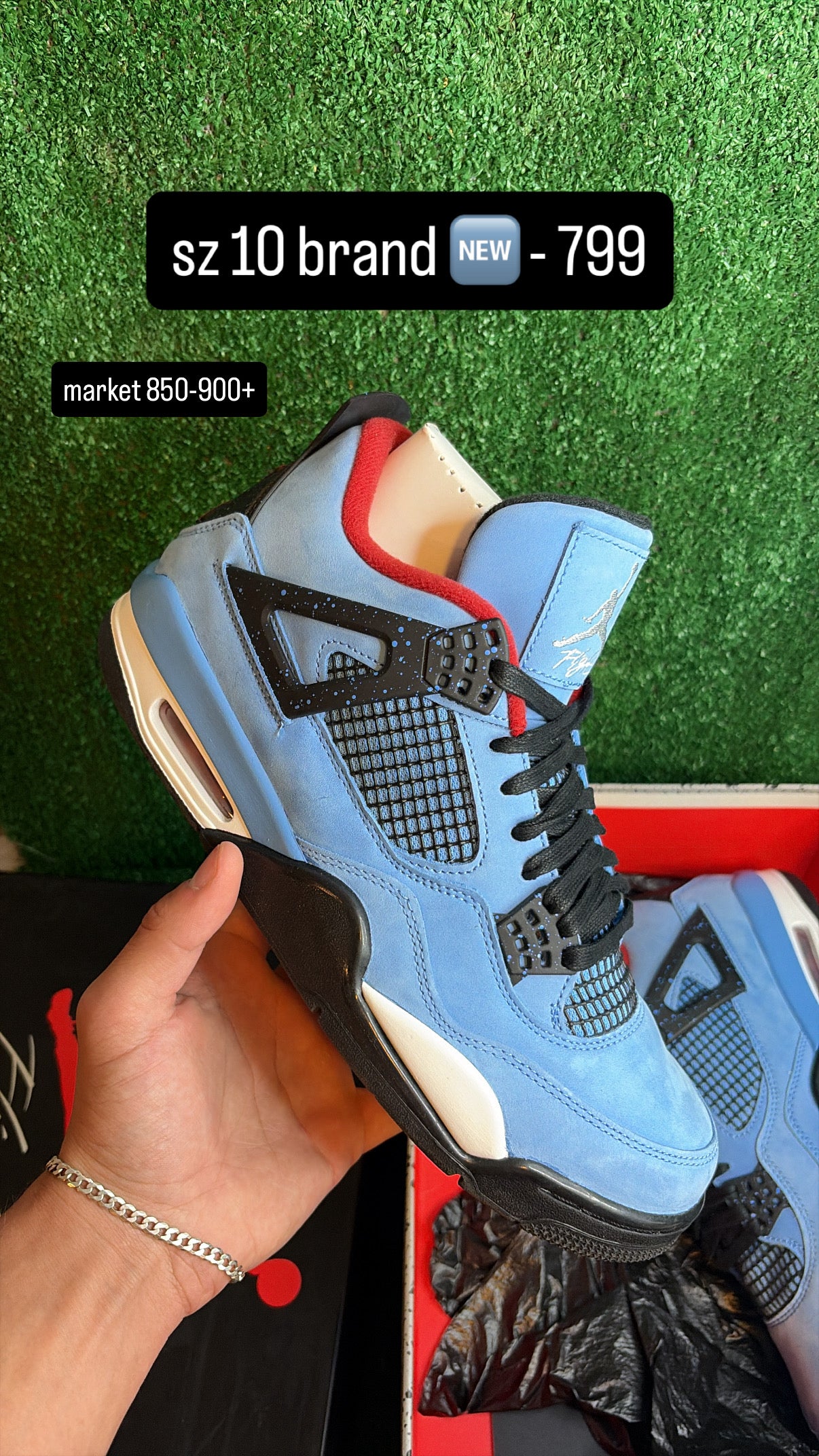 Jordan 4 Travis Scott Cactus Jack Size 10