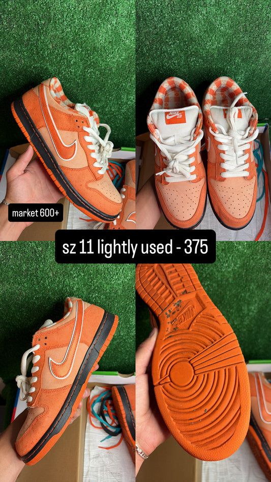 Nike Dunk Low SB Orange Lobster Size 11