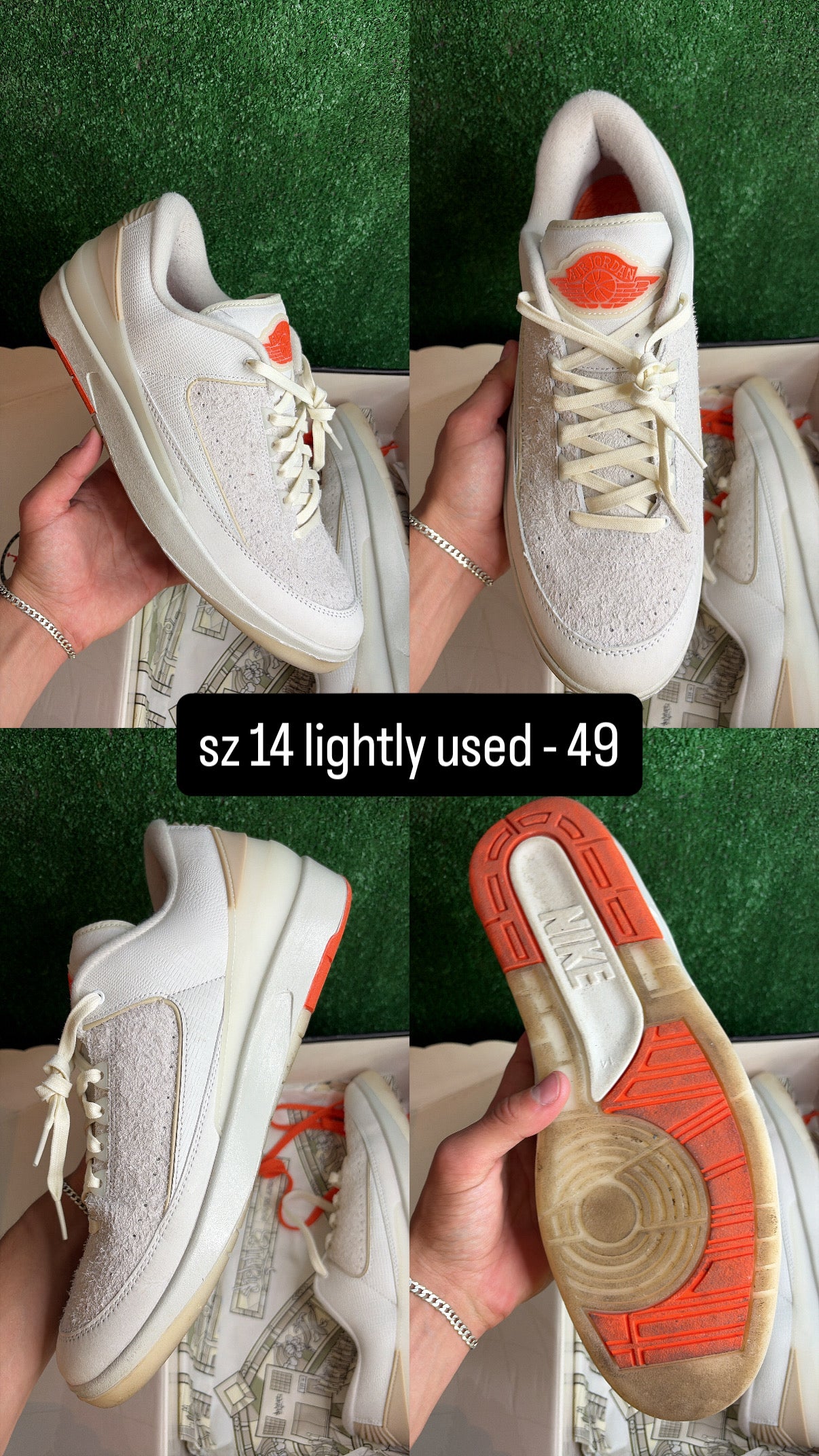 Jordan 2 Low Shelflife Orange White Size 14