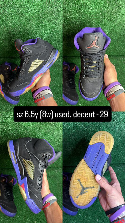 Jordan 5 GS Raptors Size 6.5y (8w)