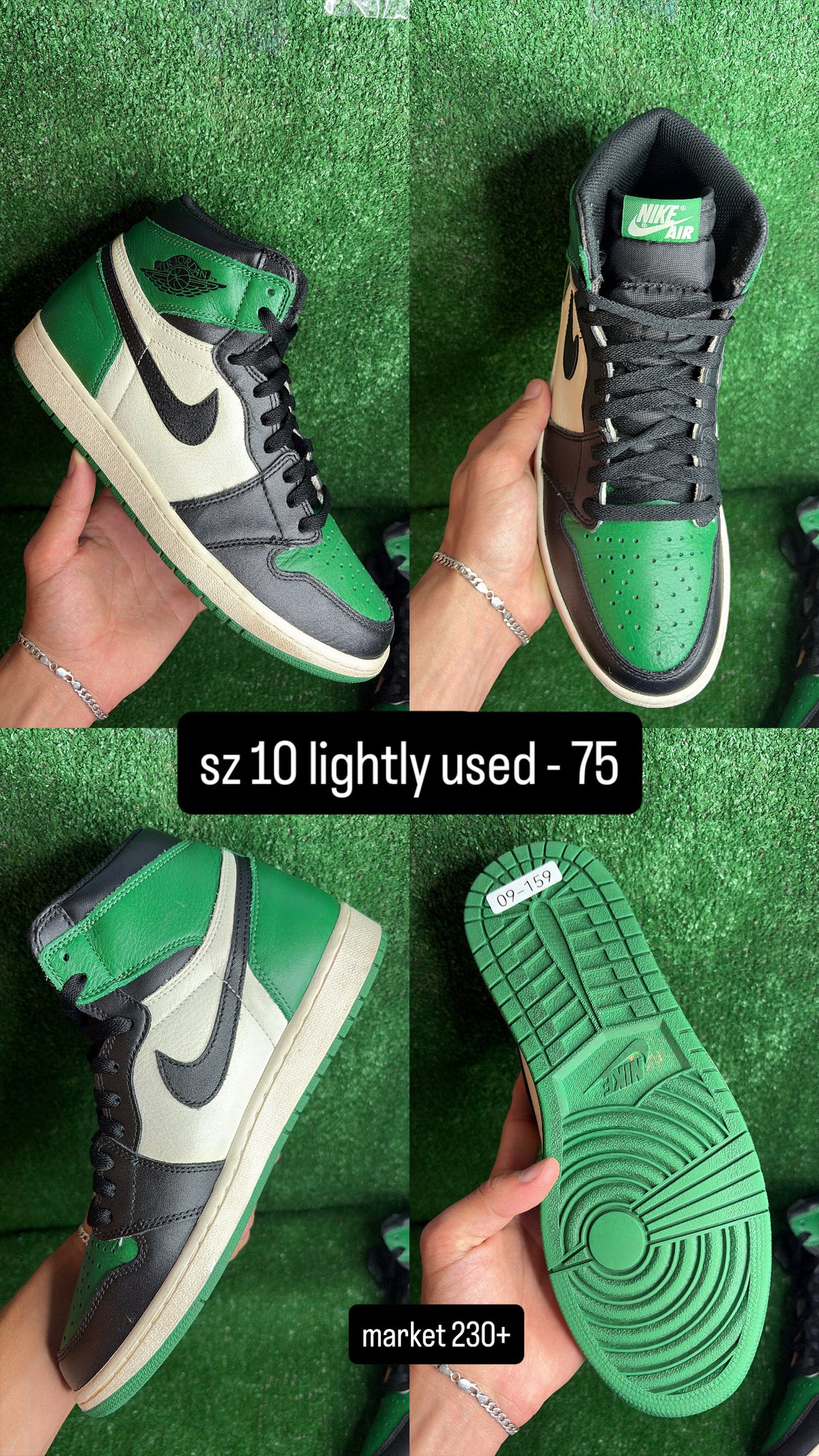 Jordan 1 Pine Green Size 10