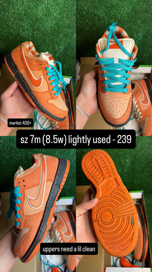 Nike Dunk Low SB Orange Lobster Size 7m (8.5w)