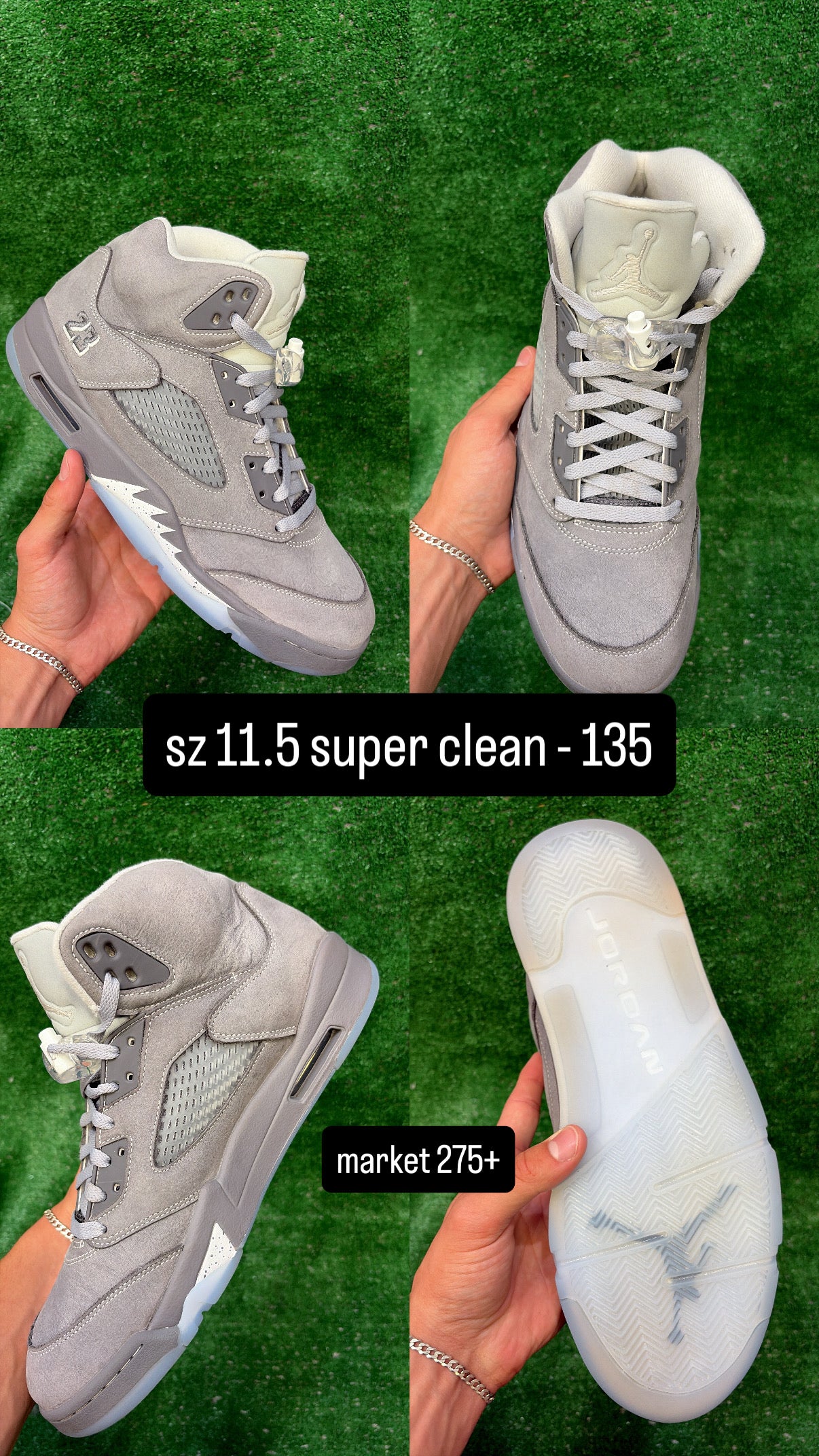 Jordan 5 Wolf Grey Size 11.5