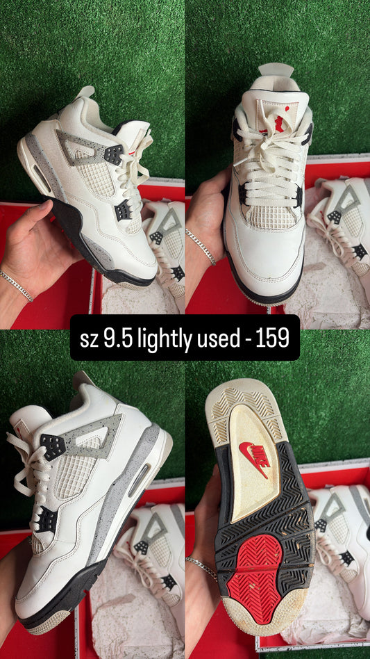 Jordan 4 White Cement Size 9.5
